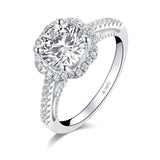 2.00ct Vintage Brilliant Cut, Diamond Halo Engagement Ring, 925 Silver
