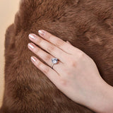 3.50ct Round Cut Diamond Engagement Ring, 925 Silver