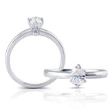 0.60ct Oval Cut Moissanite, Classic Engagement Ring, Available in White Gold or Platinum