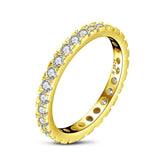 0.75ct Diamond Set Full Eternity Ring, 925 Sterling Silver, 18ct Yellow Gold Vermeil