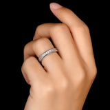 1.50ct Princess Cut Diamond Wedding Band, Full Eternity Ring, 925 Sterling Silver