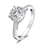 2.65ct Classic Brilliant Cut Diamond Engagement Ring, Vintage Design, 925 Silver