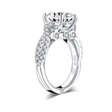 3.50ct Round Cut, Vintage Twist Shoulders, Diamond Engagement Ring, 925 Silver