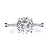 2.65ct Classic Brilliant Cut Diamond Engagement Ring, Vintage Design, 925 Silver