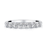 0.75ct Round Cut Diamond Wedding Band, Half Eternity Ring, 925 Sterling Silver