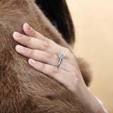 3.50ct Round Cut Diamond Engagement Ring, 925 Silver