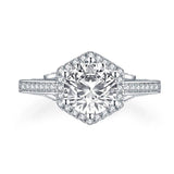 2.00ct Vintage Brilliant Cut Diamond Engagement Ring, 925 Silver