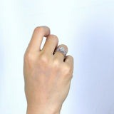 3.20ct Oval Cut Moissanite 3 Stone, Classic Engagement Ring, Available in White Gold or Platinum with Rose Gold Detailing