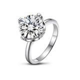 3.50ct Round Cut Diamond Engagement Ring, 925 Silver