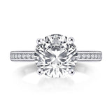 2.65ct Classic Brilliant Cut Diamond Engagement Ring, 925 Silver