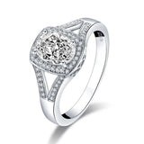 1.25ct Vintage Oval Cut, Diamond Halo Engagement Ring, 925 Silver