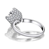 3.50ct Round Cut Diamond Engagement Ring, 925 Silver