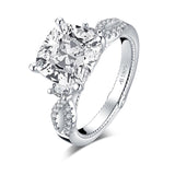 5.00ct Vintage Cushion Cut Diamond Engagement Ring, 925 Silver