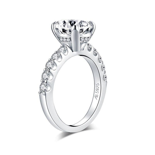 3.00ct Oval Cut Diamond Engagement Ring, 925 Silver