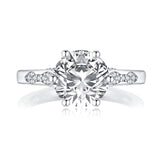 2.65ct Round Cut Diamond Engagement Ring, Vintage Design, 925 Silver