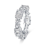 2.00ct Diamond Wedding Band, Full Eternity Ring, Different Shaped Diamonds, 925 Sterling Silver