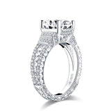 3.00ct Vintage Cushion Cut Diamond Engagement Ring, 925 Silver