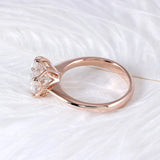 3.00ct Round Cut Moissanite Engagement Ring, Classic Design, Available in 14Kt or 18Kt Rose Gold