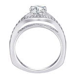 1.60ct Vintage Round Cut Halo Diamond Ring, Bridal Ring Set, 925 Sterling Silver