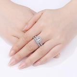 2.50ct Cushion Cut Diamond Halo Ring, Bridal Ring Set, 925 Sterling Silver