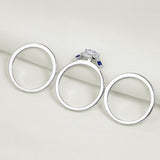 1.70ct Round Cut Diamond Ring Set x 3 piece, 925 Sterling Silver