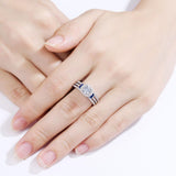 1.70ct Round Cut Diamond Ring Set x 3 piece, 925 Sterling Silver