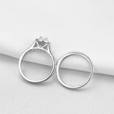 1.20ct Pear Cut Diamond Halo Ring, Bridal Ring Set, 925 Sterling Silver