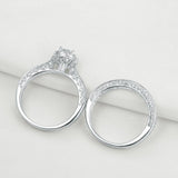 1.75ct Vintage Round Cut Halo Diamond Ring, Bridal Ring Set, 925 Sterling Silver