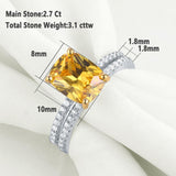 3.10ct Cushion Cut Diamond Ring Set, Bridal Rings, 925 Sterling Silver