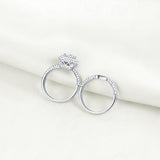 2.50ct Cushion Cut Diamond Halo Ring, Bridal Ring Set, 925 Sterling Silver