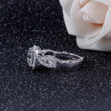 2.00ct Cushion Cut Moissanite Engagement Ring, Twist Band, 14Kt 585 White Gold