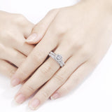 1.75ct Vintage Round Cut Halo Diamond Ring, Bridal Ring Set, 925 Sterling Silver