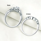 1.40ct Round Cut Diamond Ring Set, Bridal Rings, 925 Sterling Silver