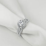 1.70ct Round Cut Twist Engagement Ring, Bridal Ring Set, 925 Sterling Silver