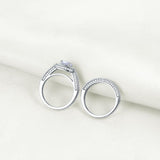 2.50ct Vintage Round Cut Halo Diamond Ring, Bridal Ring Set, 925 Sterling Silver