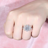 2.50ct Daisy Cluster Moissanite Engagement Ring, Centre Stone 1.25ct, Available in White Gold or Platinum