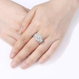 1.30ct Round Cut Halo Diamond Ring, Bridal Ring Set, 925 Sterling Silver