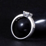 Lab-Diamond Princess Cut, Classic Engagement Ring, Wide Band, Choose Your Stone Size and Metal