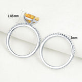 3.10ct Cushion Cut Diamond Ring Set, Bridal Rings, 925 Sterling Silver