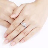 1.70ct Round Cut Twist Engagement Ring, Bridal Ring Set, 925 Sterling Silver