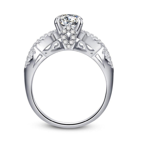 2.00ct Round Cut Diamond Ring Set, Bridal Rings, 925 Sterling Silver