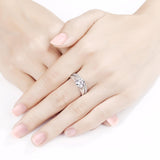 2.50ct Vintage Round Cut Diamond Ring Set, 925 Sterling Silver