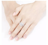 2.10ct Round Cut Diamond Ring Set x 3 piece, 925 Sterling Silver