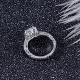 2.00ct Cushion Cut Moissanite Engagement Ring, Twist Band, 14Kt 585 White Gold