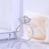 2.60ct Daisy Cluster, Round Cut Moissanites, 1.00ct Centre Stone, 14Kt 585 White Gold