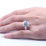 8.00ct Round Cut Moissanite, Classic Engagement Ring, 14Kt 585 White Gold