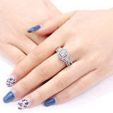 1.40ct Round Cut Diamond Ring Set, Bridal Rings, 925 Sterling Silver