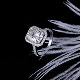 5.00ct Cushion Cut Moissanite, Classic Engagement Ring, 14Kt 585 White Gold
