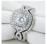 2.10ct Round Cut Diamond Ring Set x 3 piece, 925 Sterling Silver