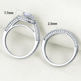 2.50ct Vintage Round Cut Halo Diamond Ring, Bridal Ring Set, 925 Sterling Silver